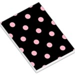 Polka Dots - Cherry Blossom Pink on Black Large Memo Pads