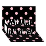 Polka Dots - Cherry Blossom Pink on Black YOU ARE INVITED 3D Greeting Card (7x5)