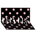 Polka Dots - Cherry Blossom Pink on Black BEST BRO 3D Greeting Card (8x4)