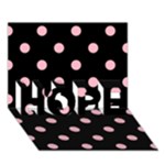 Polka Dots - Cherry Blossom Pink on Black HOPE 3D Greeting Card (7x5)