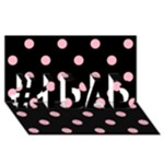 Polka Dots - Cherry Blossom Pink on Black #1 DAD 3D Greeting Card (8x4)