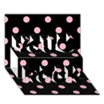 Polka Dots - Cherry Blossom Pink on Black You Rock 3D Greeting Card (7x5)