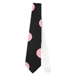 Polka Dots - Cherry Blossom Pink on Black Necktie (One Side)
