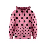 Polka Dots - Black on Flamingo Pink Kid s Zipper Hoodie