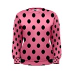 Polka Dots - Black on Flamingo Pink Women s Sweatshirt