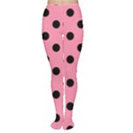 Polka Dots - Black on Flamingo Pink Women s Tights