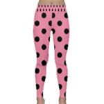 Polka Dots - Black on Flamingo Pink Yoga Leggings