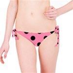 Polka Dots - Black on Flamingo Pink Bikini Bottom