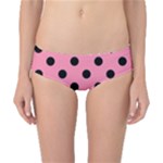 Polka Dots - Black on Flamingo Pink Classic Bikini Bottoms