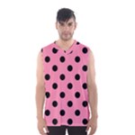 Polka Dots - Black on Flamingo Pink Men s Basketball Tank Top