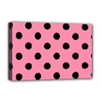 Polka Dots - Black on Flamingo Pink Deluxe Canvas 18  x 12  (Stretched)