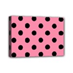 Polka Dots - Black on Flamingo Pink Mini Canvas 7  x 5  (Stretched)