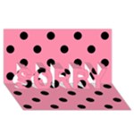 Polka Dots - Black on Flamingo Pink SORRY 3D Greeting Card (8x4)