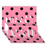 Polka Dots - Black on Flamingo Pink Miss You 3D Greeting Card (7x5)