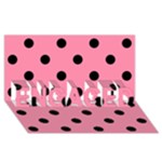 Polka Dots - Black on Flamingo Pink ENGAGED 3D Greeting Card (8x4)