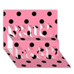 Polka Dots - Black on Flamingo Pink You Rock 3D Greeting Card (7x5)