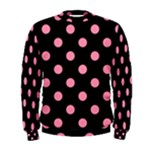 Polka Dots - Flamingo Pink on Black Men s Sweatshirt