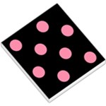 Polka Dots - Flamingo Pink on Black Small Memo Pads