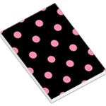 Polka Dots - Flamingo Pink on Black Large Memo Pads