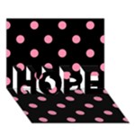 Polka Dots - Flamingo Pink on Black HOPE 3D Greeting Card (7x5)
