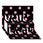 Polka Dots - Flamingo Pink on Black You Rock 3D Greeting Card (7x5)