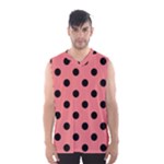 Polka Dots - Black on Coral Pink Men s Basketball Tank Top