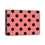 Polka Dots - Black on Coral Pink Mini Canvas 7  x 5  (Stretched)