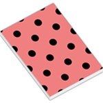 Polka Dots - Black on Coral Pink Large Memo Pads