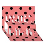 Polka Dots - Black on Coral Pink You Did It 3D Greeting Card (7x5)