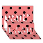 Polka Dots - Black on Coral Pink You Rock 3D Greeting Card (7x5)