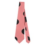 Polka Dots - Black on Coral Pink Necktie (Two Side)