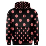 Polka Dots - Coral Pink on Black Men s Pullover Hoodie