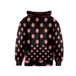 Polka Dots - Coral Pink on Black Kid s Zipper Hoodie