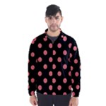 Polka Dots - Coral Pink on Black Wind Breaker (Men)