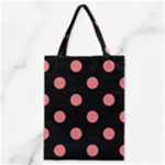 Polka Dots - Coral Pink on Black Classic Tote Bag