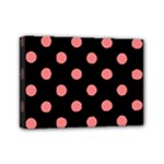 Polka Dots - Coral Pink on Black Mini Canvas 7  x 5  (Stretched)