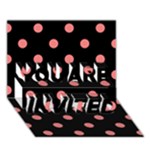 Polka Dots - Coral Pink on Black YOU ARE INVITED 3D Greeting Card (7x5)