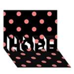 Polka Dots - Coral Pink on Black HOPE 3D Greeting Card (7x5)