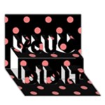 Polka Dots - Coral Pink on Black You Did It 3D Greeting Card (7x5)