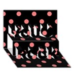 Polka Dots - Coral Pink on Black You Rock 3D Greeting Card (7x5)