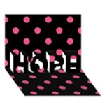 Polka Dots - Dark Pink on Black HOPE 3D Greeting Card (7x5)