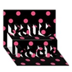 Polka Dots - Dark Pink on Black You Rock 3D Greeting Card (7x5)