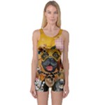 Dogs Are Fun  One Piece Boyleg Swimsuit