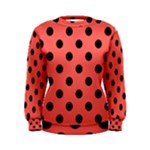 Polka Dots - Black on Pastel Red Women s Sweatshirt