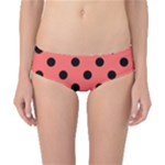 Polka Dots - Black on Pastel Red Classic Bikini Bottoms