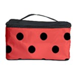 Polka Dots - Black on Pastel Red Cosmetic Storage Case