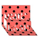 Polka Dots - Black on Pastel Red You Rock 3D Greeting Card (7x5)