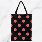 Polka Dots - Pastel Red on Black Classic Tote Bag