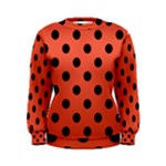 Polka Dots - Black on Tomato Red Women s Sweatshirt