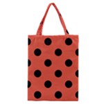 Polka Dots - Black on Tomato Red Classic Tote Bag
